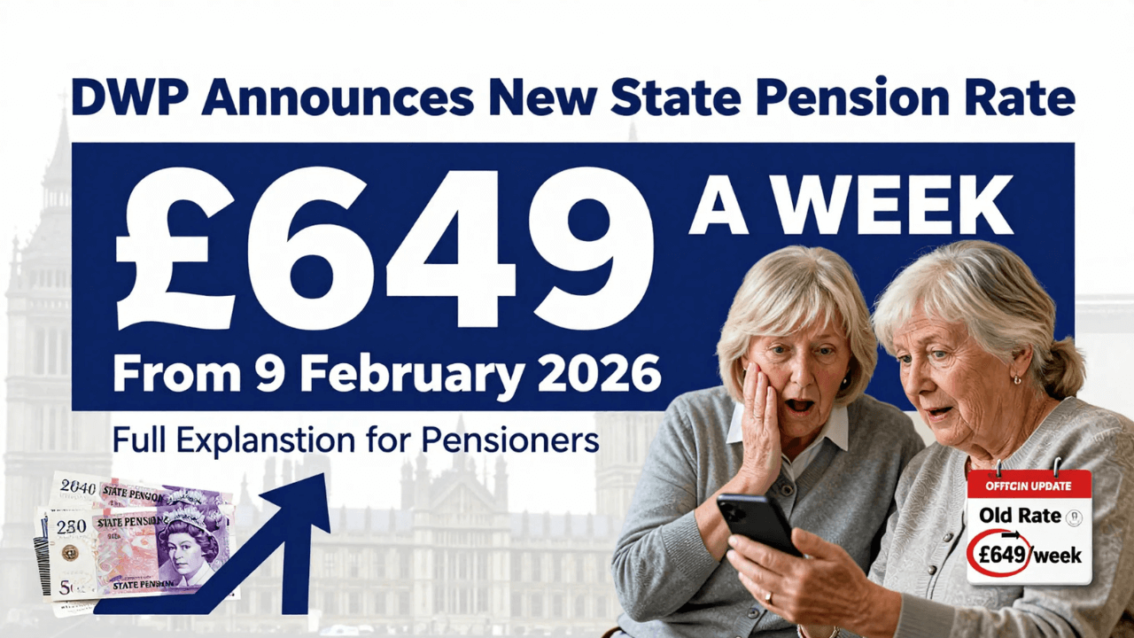 DWP Officially Announces £649 Weekly State Pension Starting 9th February 2026 – Full Explanation for UK Pensioners